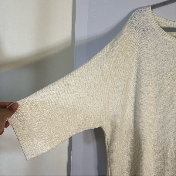 Soft Surroundings Pullover Women’s White Knit Tunic/Dress Pockets One Size - Picture 6 of 10